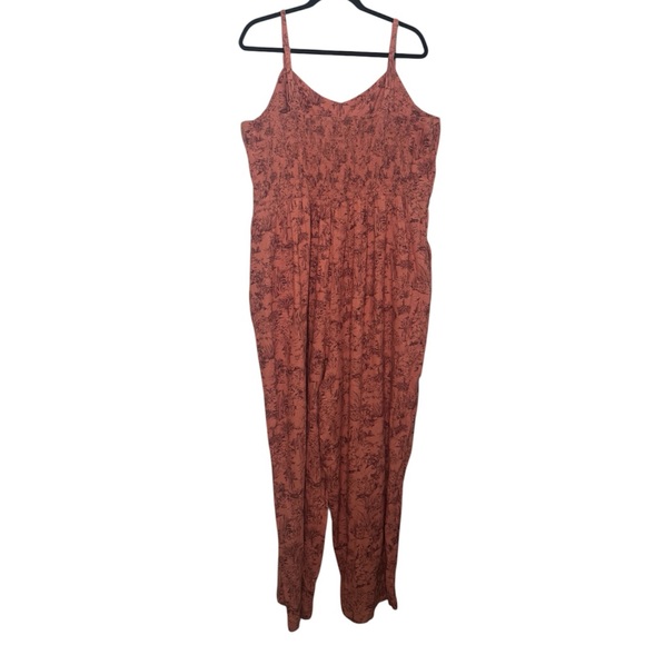 Old navy women's XXL Tall desert novelty linen blend cami jumpsuit western - Picture 5 of 10